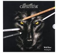 Coffret dessin - 25 pièces - Crayons beaux-arts + pastels + fusains + mines - Cretacolor Wolf Box