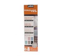 Peinture porcelaine - Coffret 6 couleurs - Pot 20ml - Mat craie - Tons pastel - Pébéo Porcelaine 150