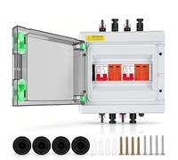 Coffret Distribution, 1000V 40A Protection Contre Surtensions CC 2 Entrées/2 Sorties Sectionneur PV Boîtte Jonction Solaire Pour Installations Photovoltaïques (2 Chaînes) 20-40 KA Coffret Raccordement