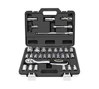 Coffret Douilles 1/2" et Cliquet Mallette à Outils 32 pièces Chrome Vanadium pour Bricolage