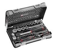 Coffret mixte cliquet + douilles 1/4 et 1/2" 6 pans métriques FACOM - RS.161-1PB"