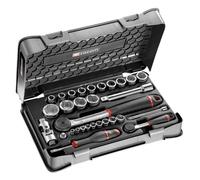 Coffret douilles 1/4'' - 1/2'' 6 pans métriques 30 pièces FACOM RS.161-1PB