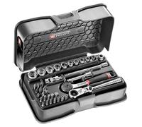 Facom Coffret de douilles 1/4 R.161-6P6HXPB – 6 pans métriques, 37 pièces