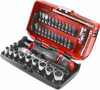 Coffret Douilles 1/4'' FACOM RL.NANO1PB, 6 Pans Métriques 5,5 à 14mm, 38 Pièces