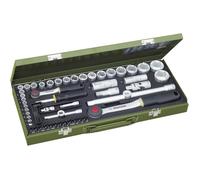 Proxxon Jeu de clés à douilles 23040 – 56 pièces, 1/4 et 1/2 pouces, 4–32 mm, acier