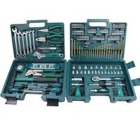Coffret d'outils Brüder, 176 pièces - Ensemble d'outils comprenant des outils en acier chromo-vanadium - inclut un jeu de forets, des pinces, un marteau, une liquet, des tournevis, des clés à d