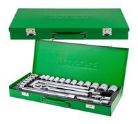 Coffret d'outils comprenant douilles, rallonges à cliquet, 24 pièces, étui 1/2".