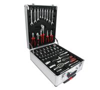 Coffret d'outils de bricolage 899 pièces, 36.5x20x51 cm, Argent, Plastique, design moderne, rangement pratique