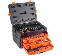 VEVOR Coffret d'Outils de Mécanicien 450PCs avec Embouts, Clés et Accessoires, Kit de Douilles Profondes et Standard à Entraînement 6,4 mm, 9,5 mm et 12,7 mm, SAE et Métrique, pour Réparation Auto