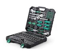 Coffret d'outils de mécanique 213 pièces, douilles et clés mixtes à usage général, kit main, réparation automobile, for la maison Solutions de Précision
