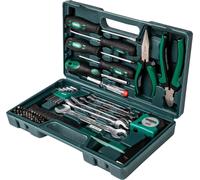 Coffret d'outils - Ensemble de 47 pièces - Pour travaux de bricolage à domicile - Testé - 335 x 195 x 60 mm - Vert