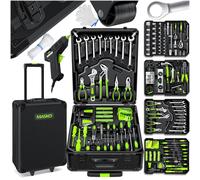 Coffret d'outils MASKO® de 1400 pièces, en aluminium, avec roulettes, fonction trolley, qualité professionnelle