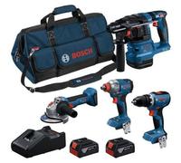 BOSCH PROFESSIONAL Kit d’outils GSR + GDX + GBH + GWS + 2× 5,0 Ah + GAL18V-40 0615A500BK