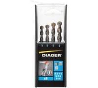 Coffret Duo 8 Forets pierre dure et granit DIAGER - Ø 3/4/ 5/ 6/ 7/ 8/ 9/ 10 - 207B