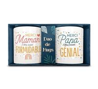 Coffret Duo de Mugs Maman Formidable & Papa Génial