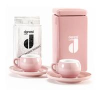 Coffret Duo Plus Danesi Rose - Café foncé en cassette 250 g + 2 tasses et 2 soucoupes - rose