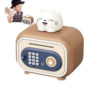 Coffret Éducatif pour - ATM Automatique Avec Mot De Passe Et Empreinte Digitale Jouet Mignon,Banque Éducative pour - Pour Garçons Et Filles De 4 À 10 Ans, Idéal Pour Anniversaire, Jeu, Noël Et À La