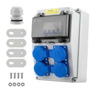 Coffret Électrique de Chantier 230V, Répartiteur Mural 16 A IP67 Distributeur de Courant Électrique avec Disjoncteur pour Atelier
