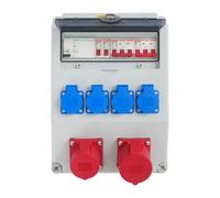 Coffret Électrique De Distribution, Boîte De Distribution Étanche | Disjoncteur Différentiel 30mA Et Prises 16A 32A, Tableau Électrique Triphasé Monophasé Pour Chantier Atelier Industrie Garage