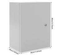 Coffret électrique d'extérieur - Coffret mural - Indice de protection IP65 (étanche) - Verrouillable - Armoire électrique métallique - Intérieur et extérieur - 30 × 40 × 20 cm