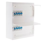 Zenitech Coffret électrique équipé 26 modules T1/T2 – 8 disjoncteurs, 2 inter. diff. Blanc