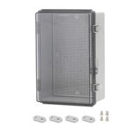 Coffret Electrique Etanche Exterieu,Boîte De Dérivation Electrique,Boitier Electrique Étanche Avec Couvercle à Charnière,Ip67 Boîte De Jonction En Plastique Abs,Gris Porte Transparente(300x200x130mm)