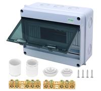 Coffret Electrique Etanche Exterieur IP65, 12 Modules Boîte de Distribution, Boîte à fusibles apparente, Boitier Electrique Etanche Exterieur, Coffret à Fusibles en Saillie 1 Rangée, pour Jardin