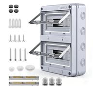 Coffret Electrique Etanche Exterieur IP65, 2 Rangées 24 Modules Boîtier De Distribution En Saillie, Boîtier Electrique, Tableau Électrique ABS Résistant pour Garage Jardin Espaces Extérieurs