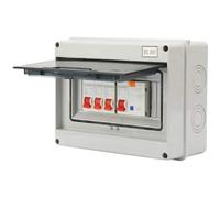 Coffret Electrique Etanche Exterieur, Tableau élec Boîte à fusibles en plastique blanc, 3 voies, hangar de Garage, camping-car, caravane, unité consommation, avec RCD et X MCB