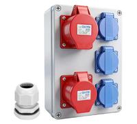 Coffret Electrique Etanche Exterieur, Tableau Electrique avec Prise Cee 16 a Et 32 a, éTanche IP44, Distributeur D'Alimentation Mural Pour, Chantier, Atelier Et Jardin