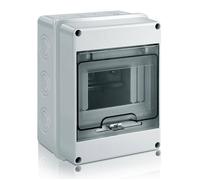 Coffret électrique étanche IP65 5 modules - boîtier en saillie ABS avec bornes laiton et porte transparente