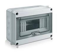 Coffret électrique étanche IP65 8 modules - Boîtier extérieur ABS, porte transparente verrouillable, 155×200×93 mm