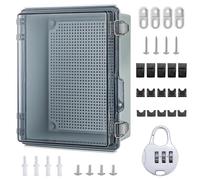 Coffret Electrique Etanche, IP66 Boite Etanche Electrique Exterieur, Boîte de Derivation Etanche avec Accessoires De Montage Mural Et Serrure (29 * 19 * 14cm)