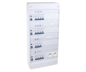 Coffret électrique monté-câblé 52 modules Evolution - 4 rangées - pour logements T4/T5 - EUROHM - 19441
