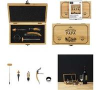 THE CONCEPT FACTORY - KV7391, Coffret en Bambou pour Vin avec 5 Accessoires Indispensables, Élégant et Pratique pour Dégustation, Taille: Compact, Couleur: Marron