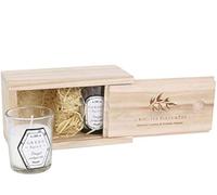 CMP Campagnolo – Coffret en bois avec 2 bougies Nature – Orchidée blanche