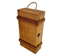 Coffret en bois d'épicéa brun, pour 2 bouteilles, dimensions 37x21,5x10 cm (lot de 3)