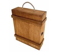 Coffret en bois d'épicéa brun, pour 3 bouteilles, dimensions 37x31,5x10 cm (lot de 3)