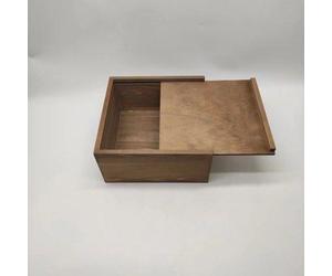 Coffret en bois massif - 20 x 20 x 10 cm - Coffret en bois avec couvercle coulissant, tiroir en bois avec couvercle, coffret décoratif en bois pour bijoux, photos et souvenirs, accessoire de décoratio