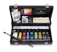 Coffret En Bois Peinture Acrylique Abstract Sennelier 9 X 120ml