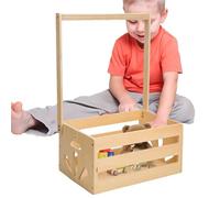 Coffret En Bois Pour Baby Shower | Caisse de Rangement Bébé avec Poignée - Panier Hamac Couverture Couche Jouet Vêtement Séjour Maternité Fête des Mères Cadeau Grossesse