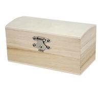 Coffret en bois - Réf 574940 - Couverture ronde - Serrure métallique - Beige