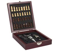 Coffret en bois vin avec échiquier collection MINO 4 pièces marron