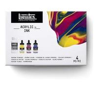 Coffret - Encre acrylique - Pouring - Liquitex Pro - 3 couleurs + médium lissage