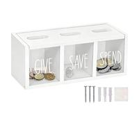 Coffret Épargne Organisateur Mural en Bois avec Fenêtre Transparente