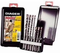 Coffret Foret Booster-Plus SDS-Plus Ø6/8/10 L.110 Ø6/8/10/12 L.160 DIAGER - 113D