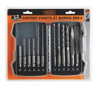 Coffret forets et burins SDS+ 12 pièces