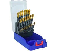 Tivoly – Coffret forets métaux HSS 25 forets Ø 1–13 mm, queue 3 méplats, revêtus TiN