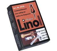 Coffret - Initiation À La Linogravure - 5 Gouges - Palette - Plaque De Linoléum - Brause