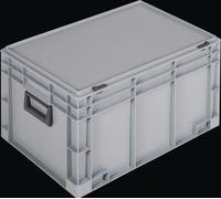 Coffret Ku. L600xB400xH333mm PP 2 poignées fermeture coulissante gris 62,2l LOCKWEILER